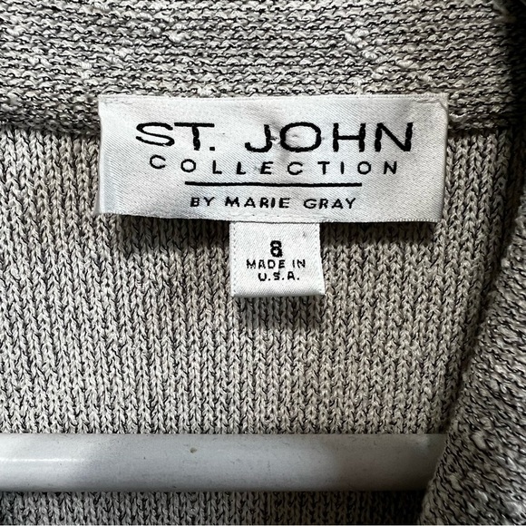 St. John Collection Silver Blazer with Black Trim - Picture 3 of 8